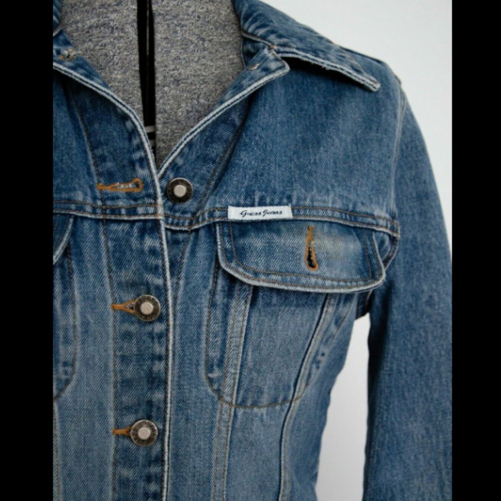 Guess Jeans Vintage Jean Jacket - No Size Tag- - Picture 3 of 5